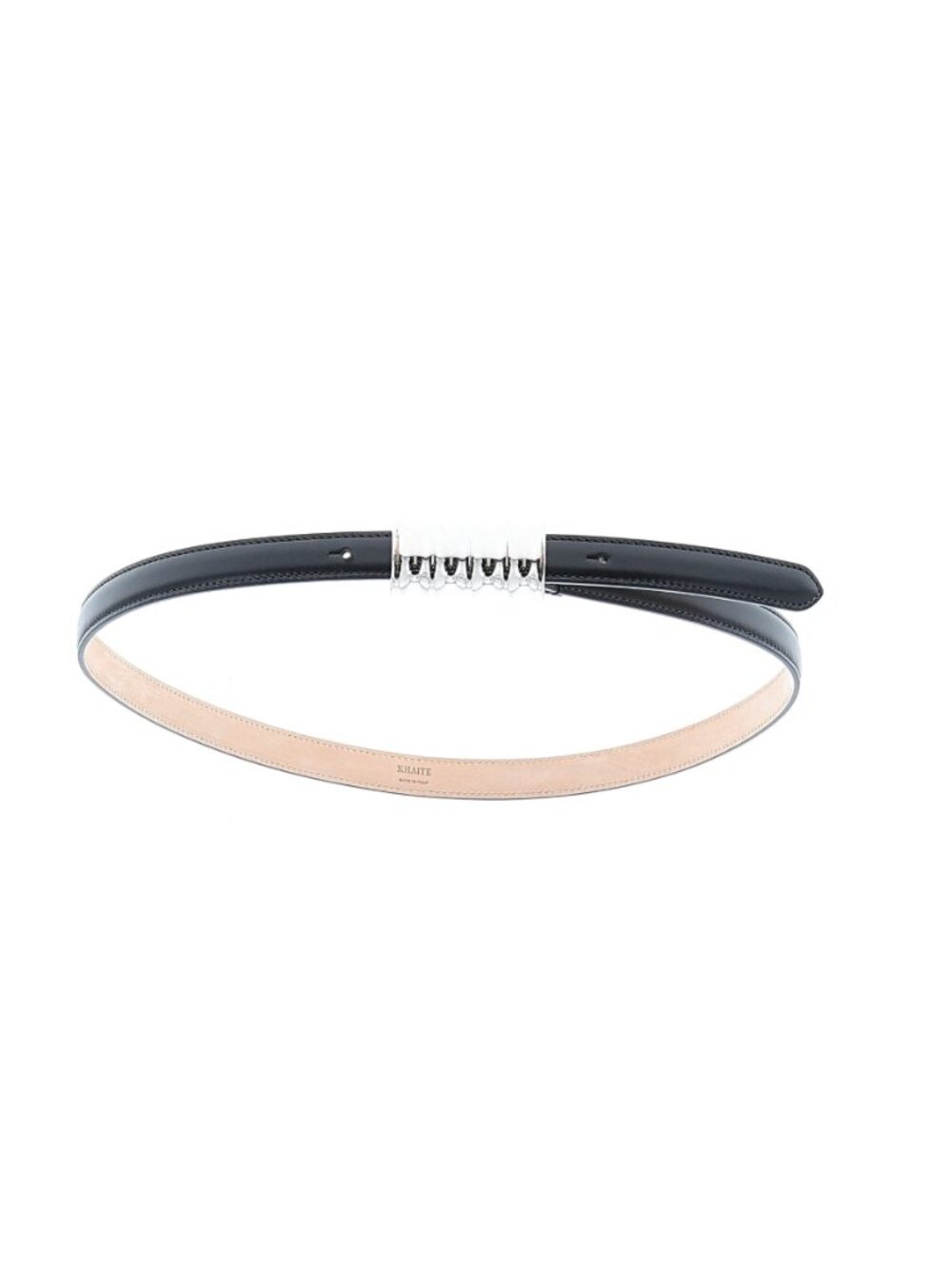 Khaite Julius Black & Silver Leather Belt